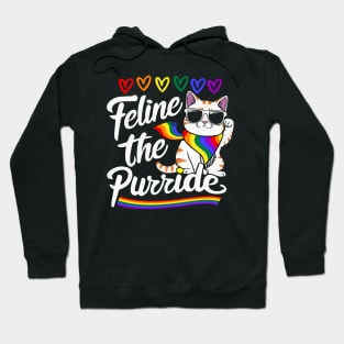 Purride Cat Lover Pride Month Gay Rights Rainbow Cat Hoodie